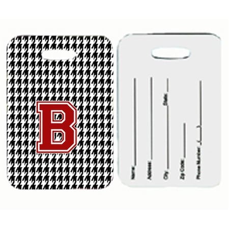 Carolines Treasures CJ1021-B-BT Monogram - Houndstooth Black Initial B Monogram Initial Luggage Tag; Pair - 2 CJ1021-B-BT